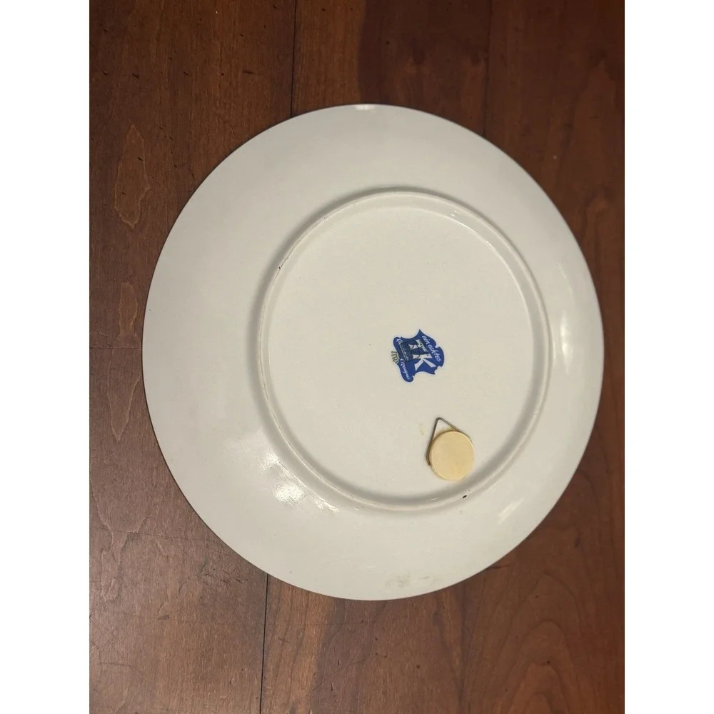 Vintage TK Bavaria Collector Plate German Coat of Arms Blue & White